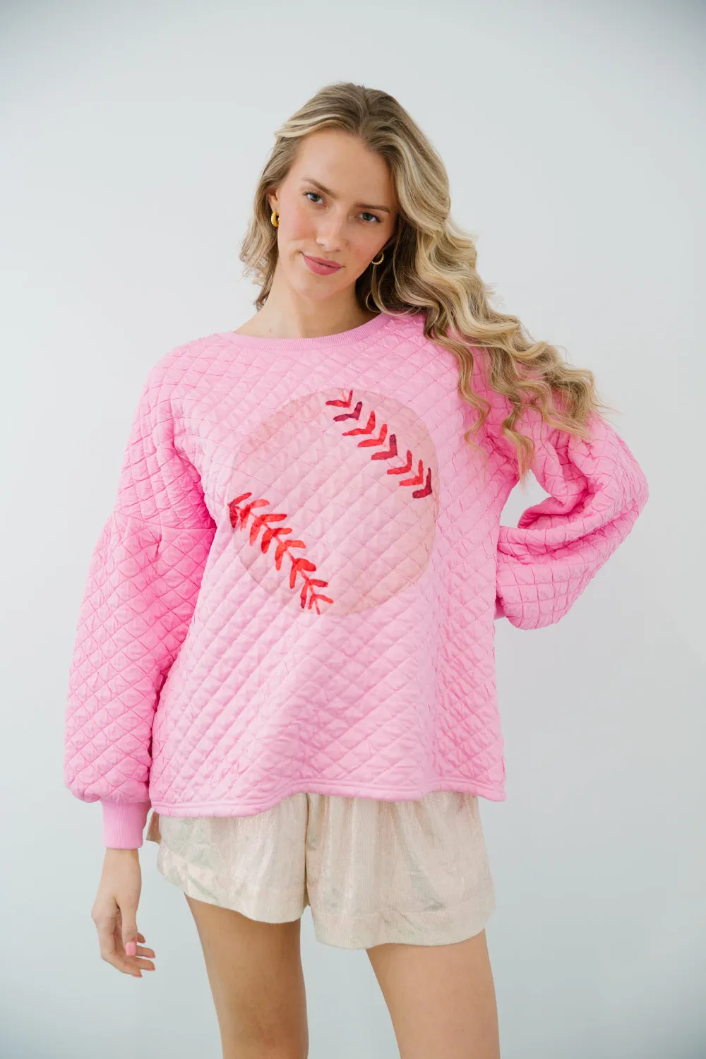 HOME RUN QUILTED PULLOVER