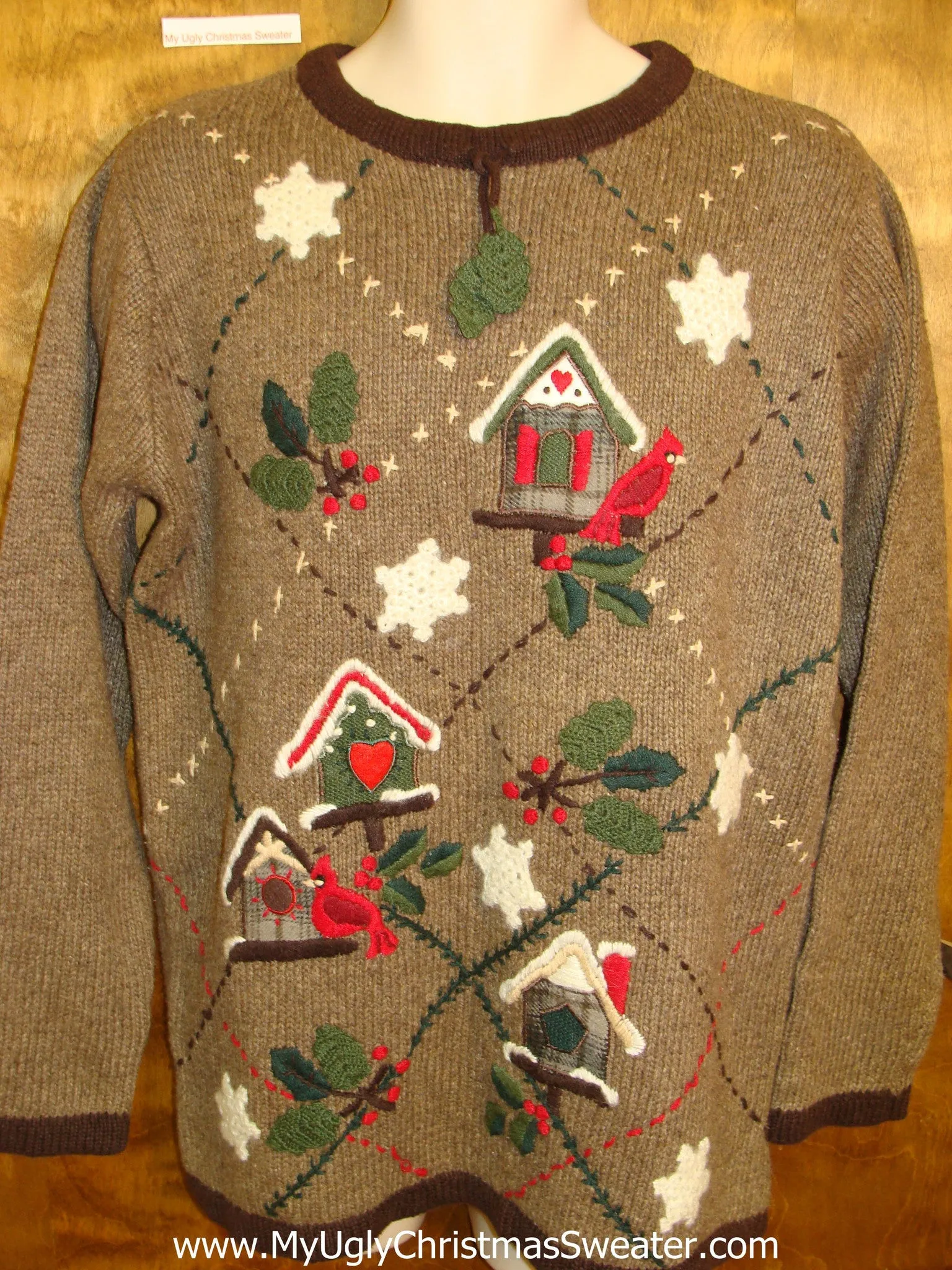 Horrible Brown Tacky Ugly Christmas Sweater Pullover