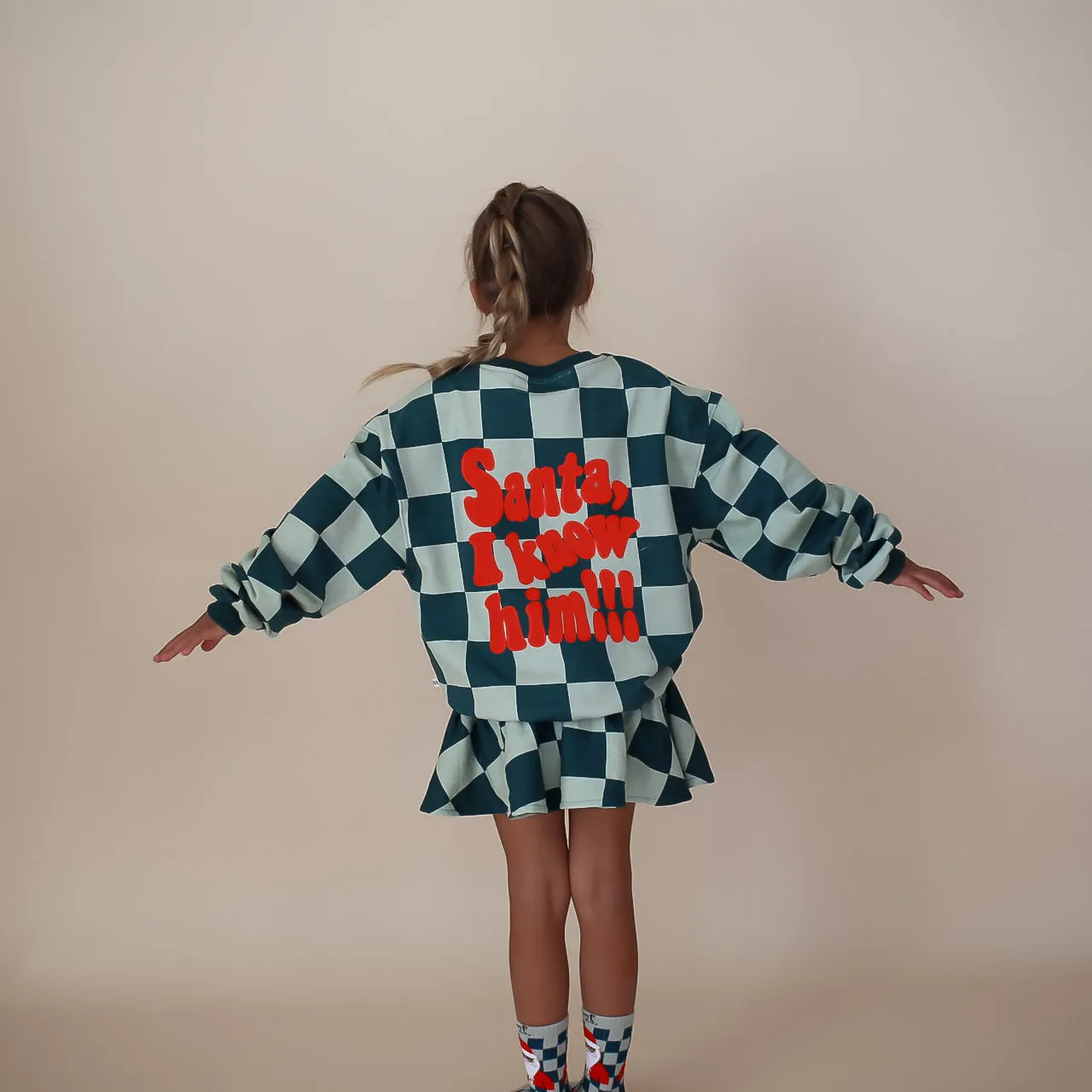 ***IMPERFECT*** SANTA, I KNOW HIM!!| printed front & back | oversized drop shoulder pullover | KIDS