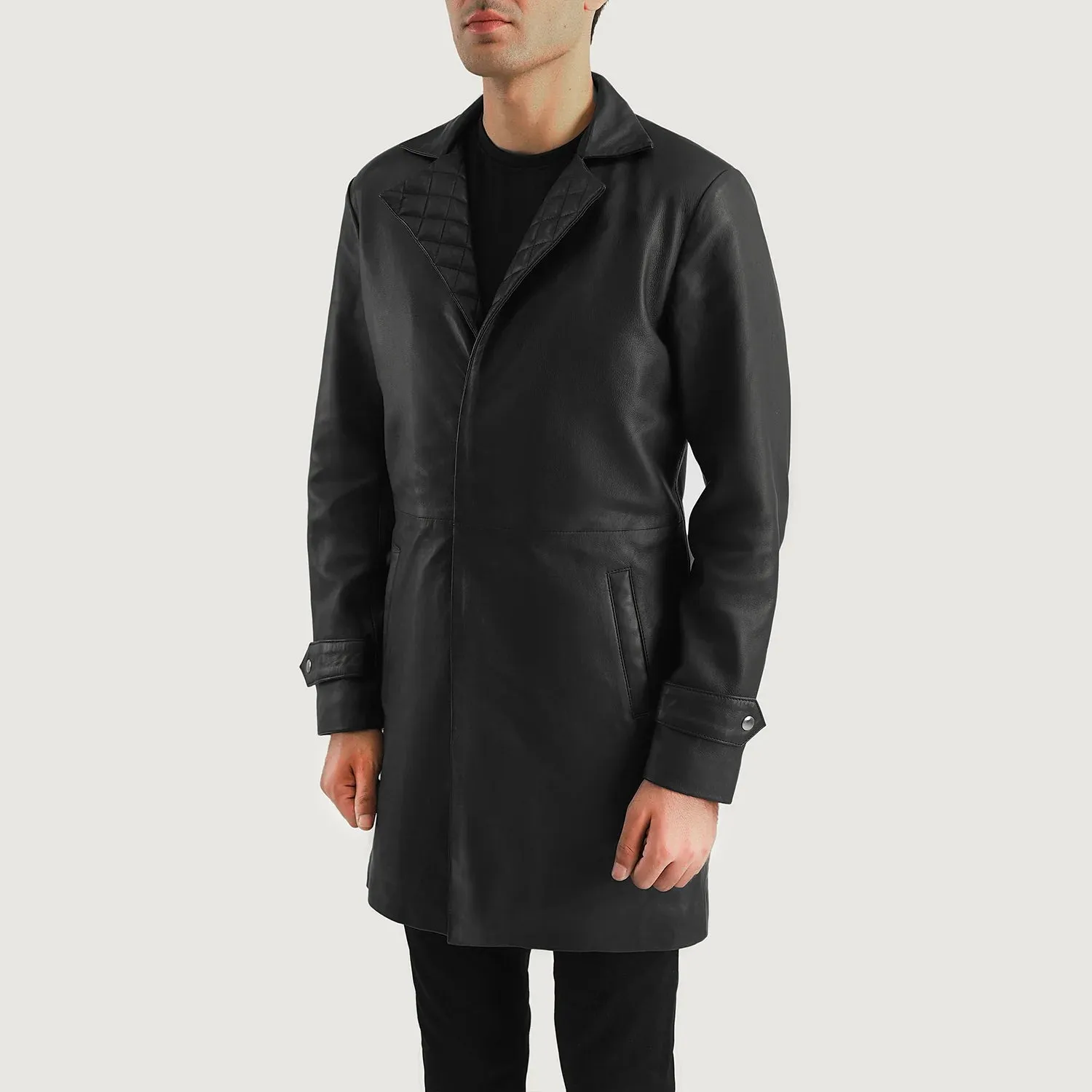 Infinity Black Leather Coat