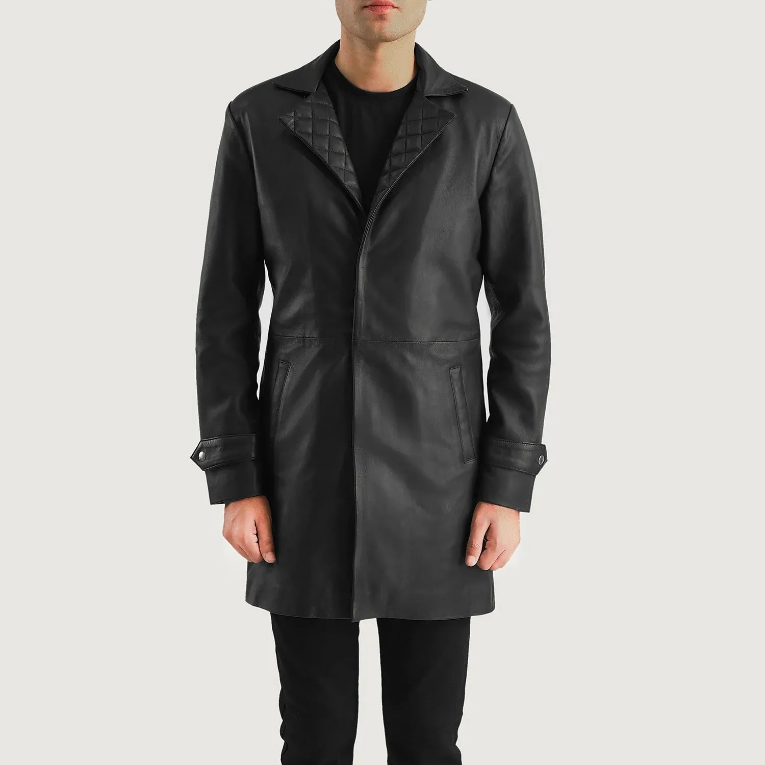 Infinity Black Leather Coat