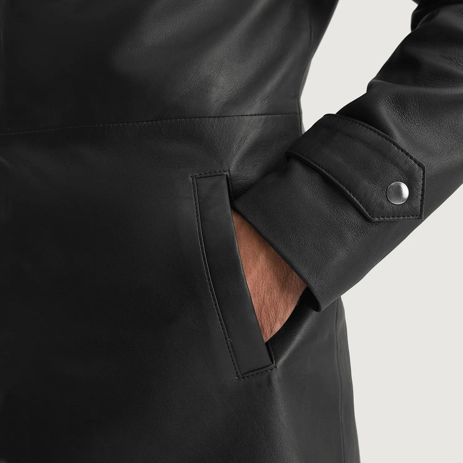 Infinity Black Leather Coat