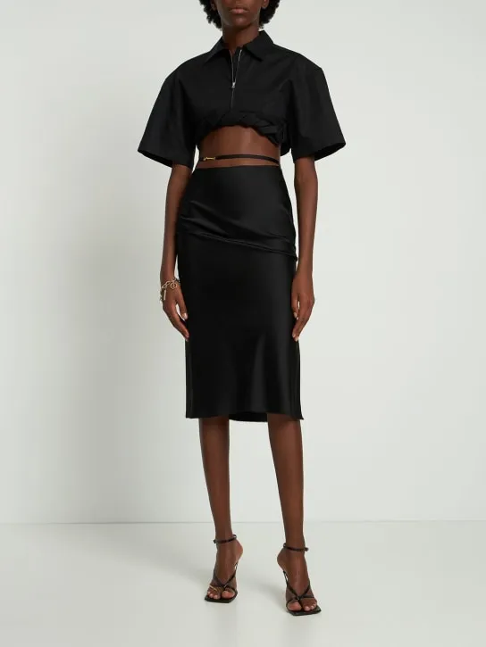 Jacquemus   La Jupe Notte stretch satin midi skirt 