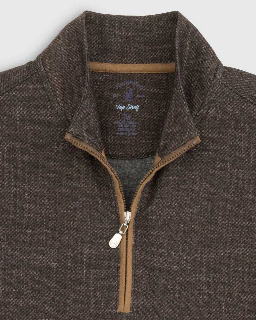 Johnnie-O Hartford Heathered 1/4 Zip Pullover in Russet