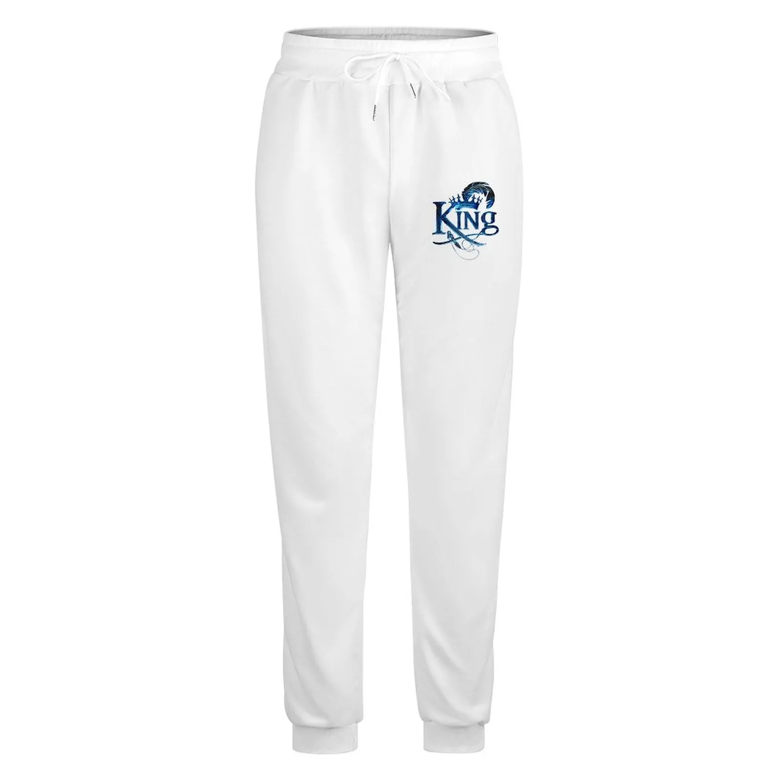 KING 02-01 White Men's Designer Sweatpants