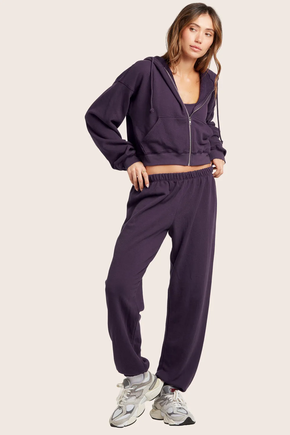 LIGHTWEIGHT SWEATS CLASSIC SWEATPANTS - PLUM