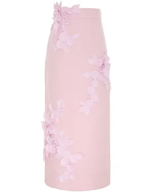 Lilac High Tide Flower Midi Skirt