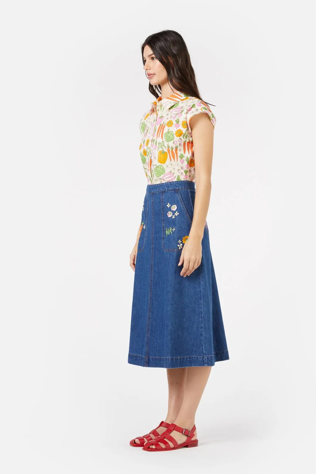 Market Day Embroidered Skirt