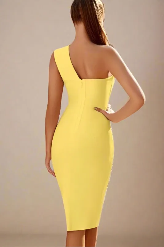 Mel Bodycon Midi Dress - Sun Yellow