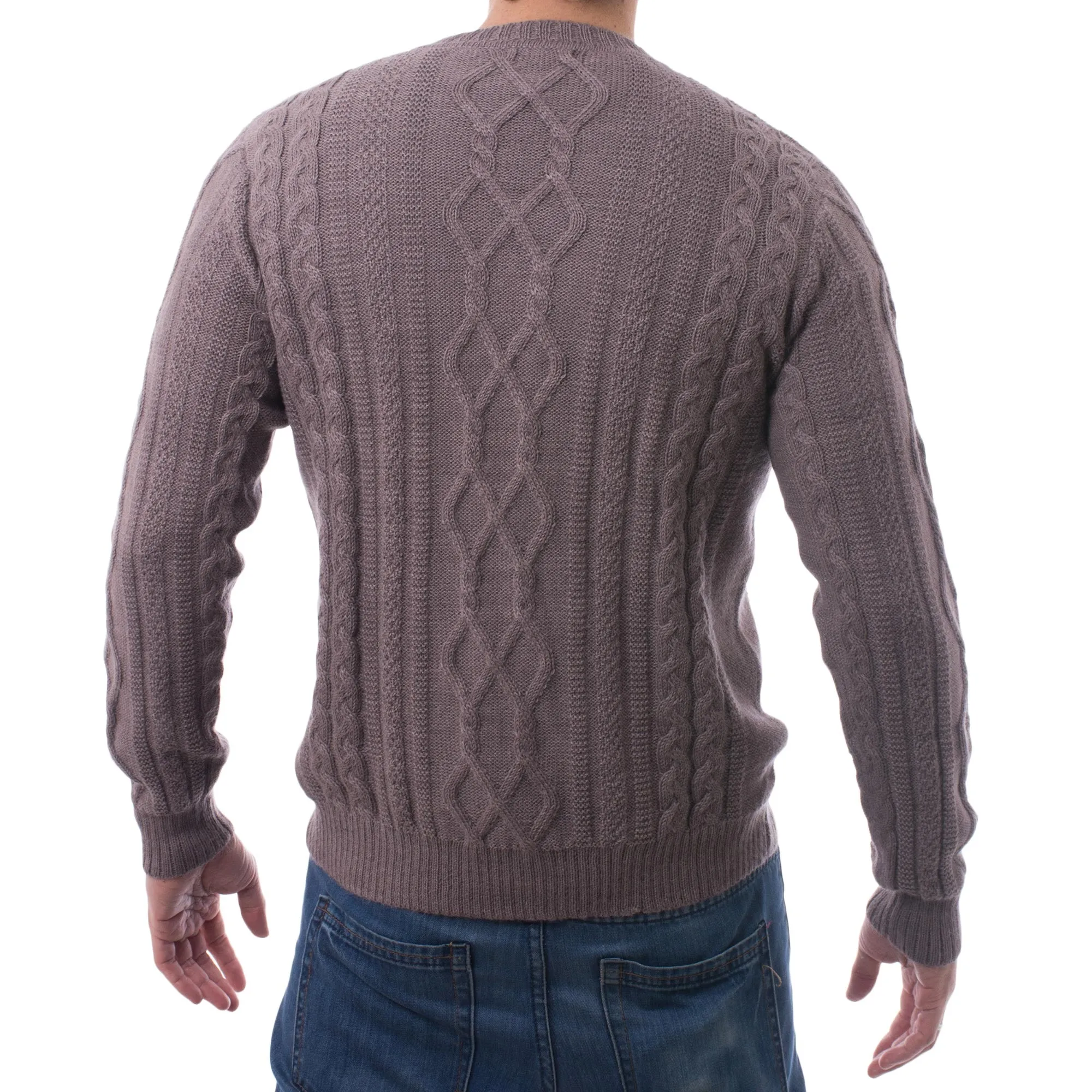 Men's Knit 100% Alpaca Pullover in Dusty Lavender from Peru - Dusty Lavender Style | NOVICA