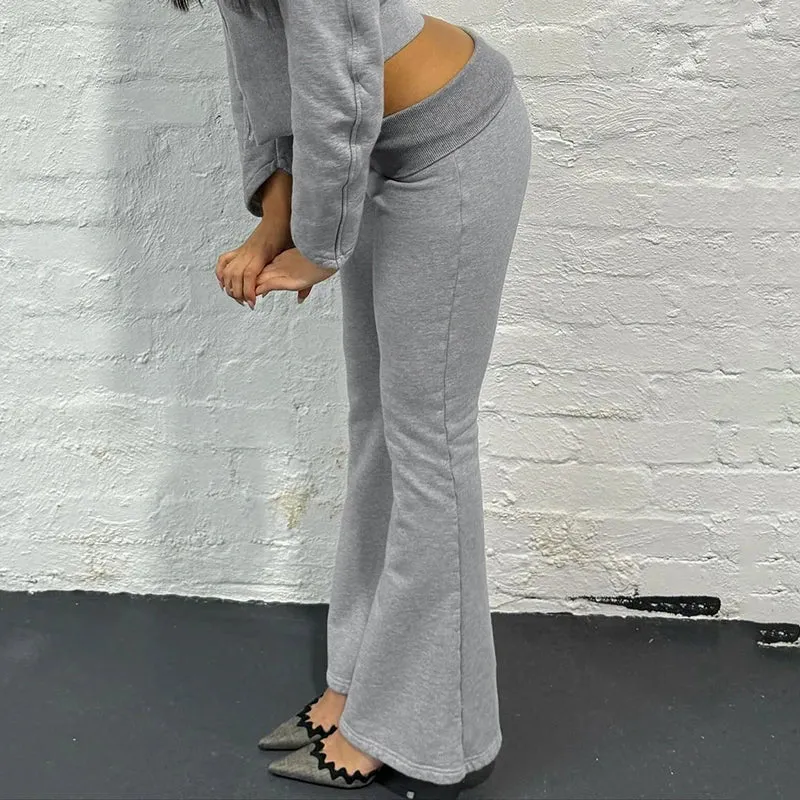 Metaversmall Casual Slim Low Waist Flared Pants Korean Fashion Bow Embroidery Autumn Sweatpants Coquette Clothes Trousers Tierred