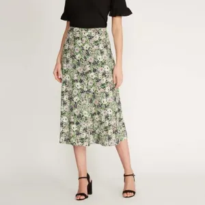 Midi Garden Bloom Button Skirt