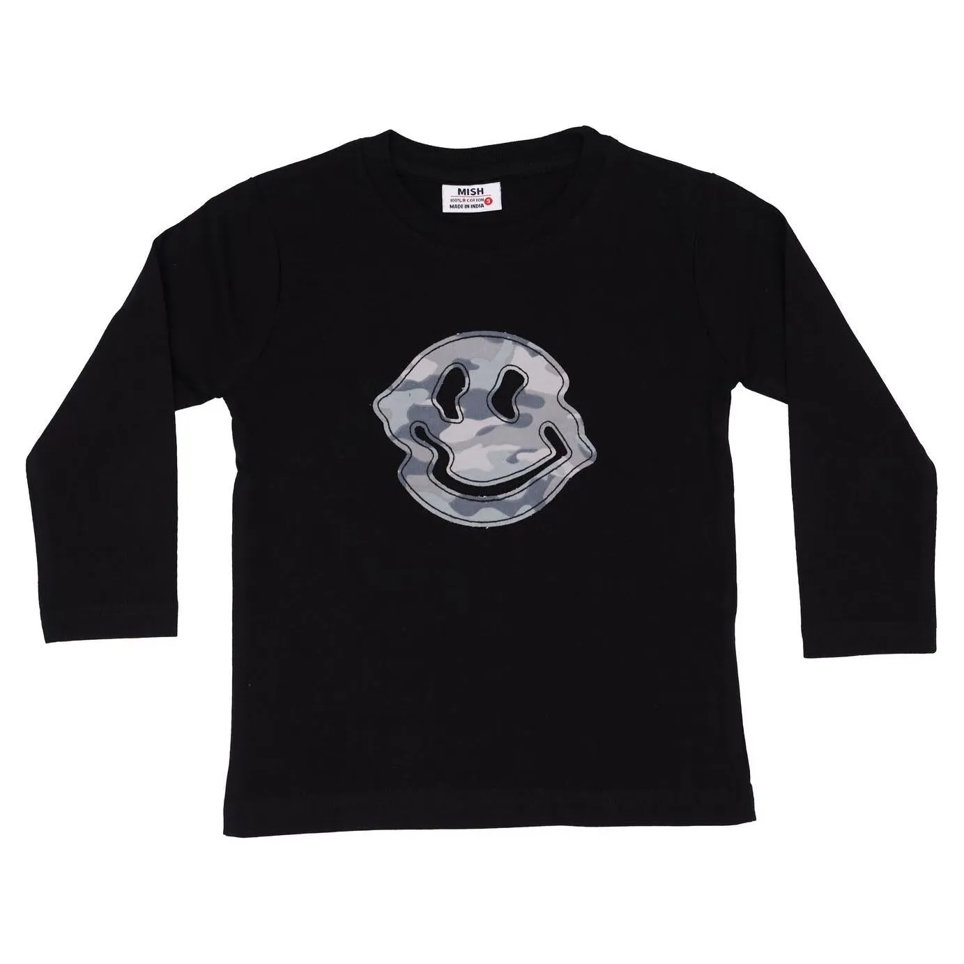 Mish Kids Long Sleeve Shirt - Black Smile Camo