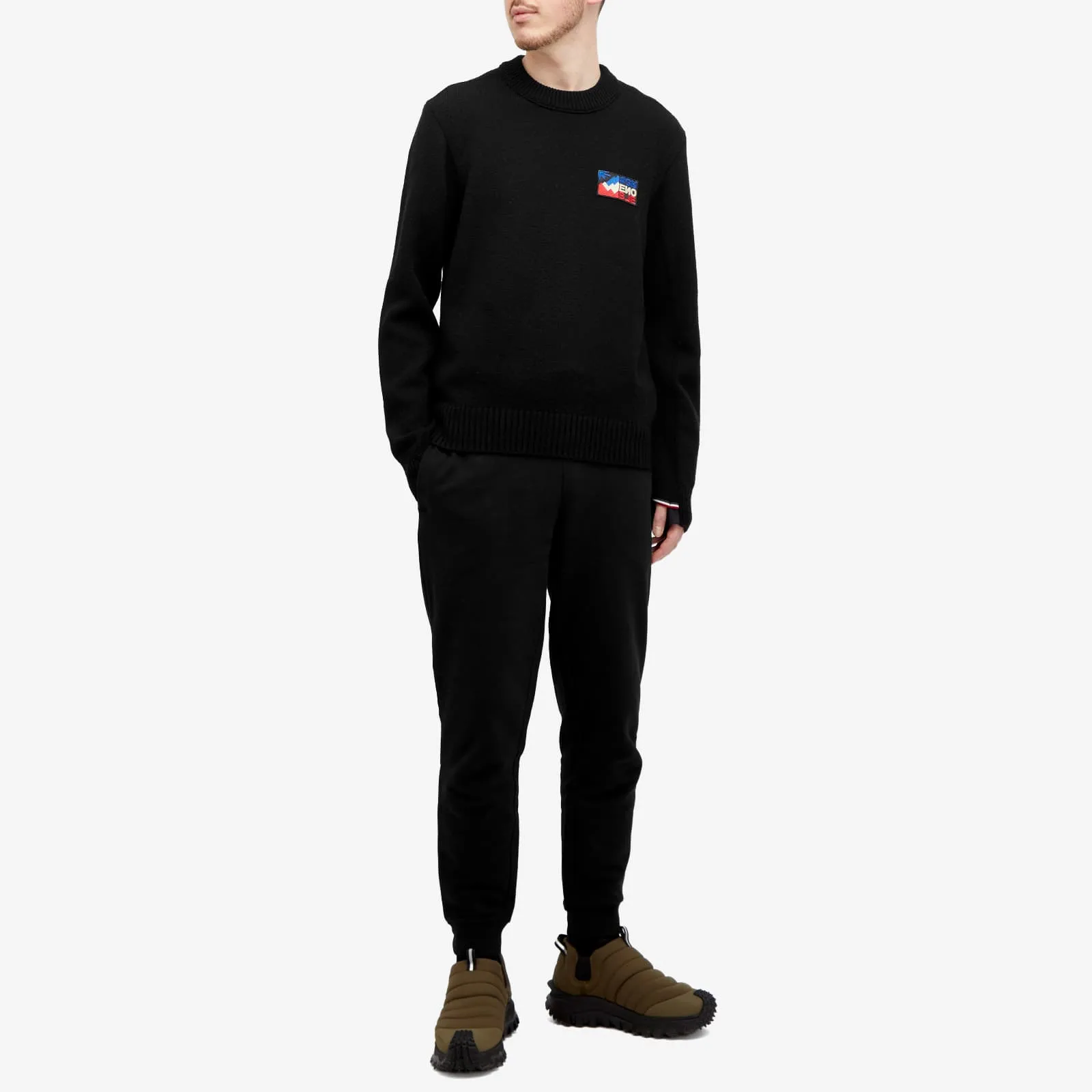 Moncler Tricolour Sweatpants, Black