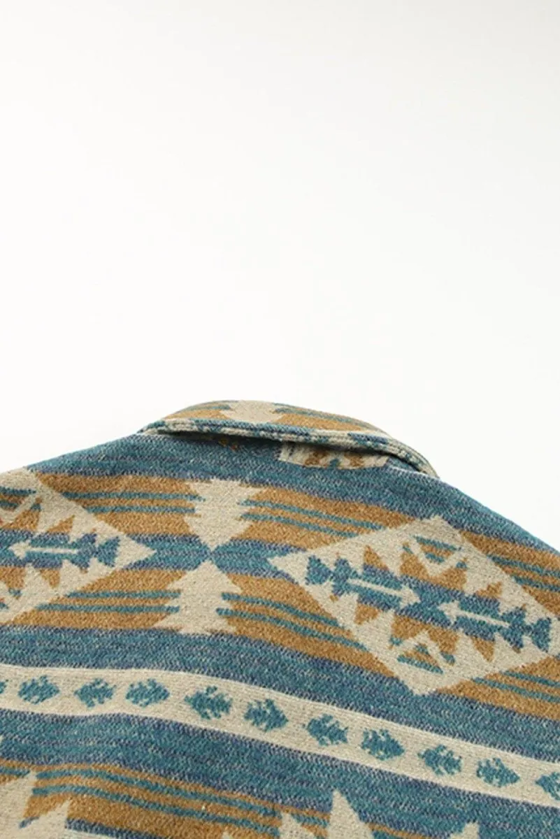 Multicolor Western Aztec Shacket