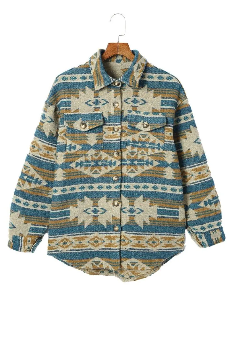 Multicolor Western Aztec Shacket