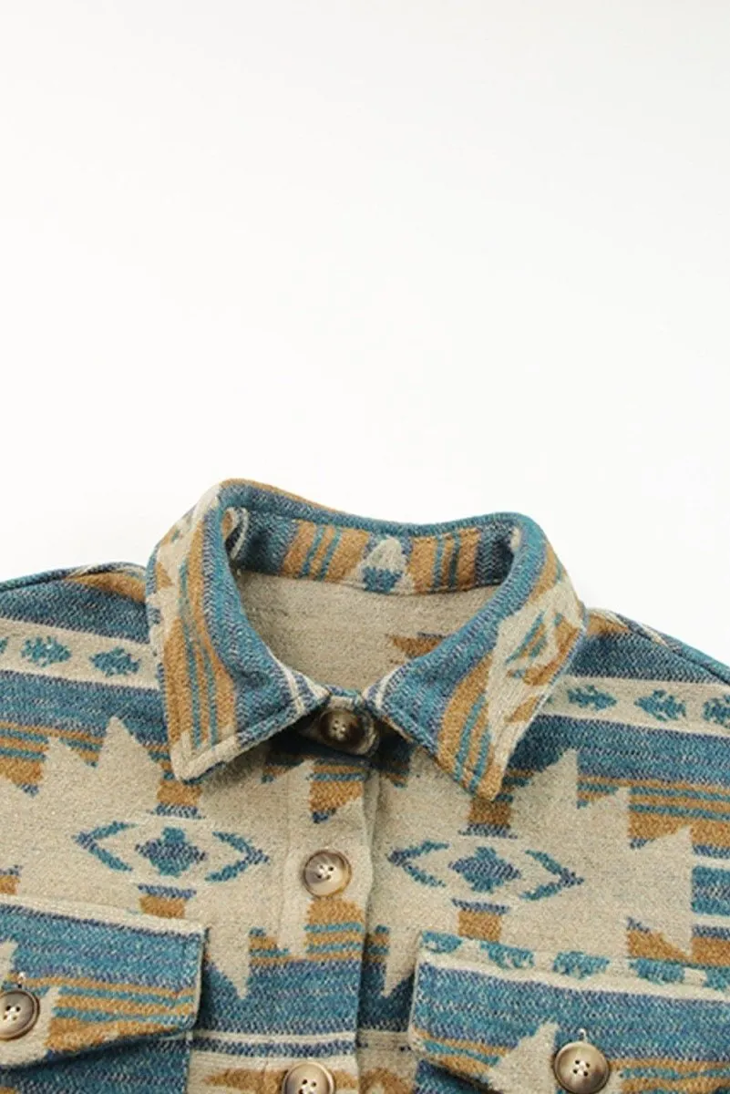 Multicolor Western Aztec Shacket