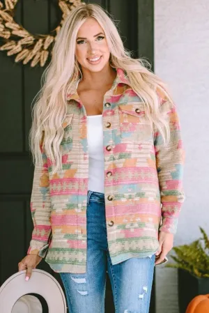 Multicolor Western Aztec Shacket