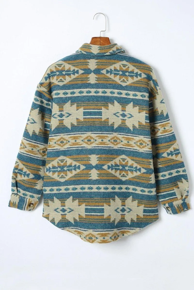 Multicolor Western Aztec Shacket