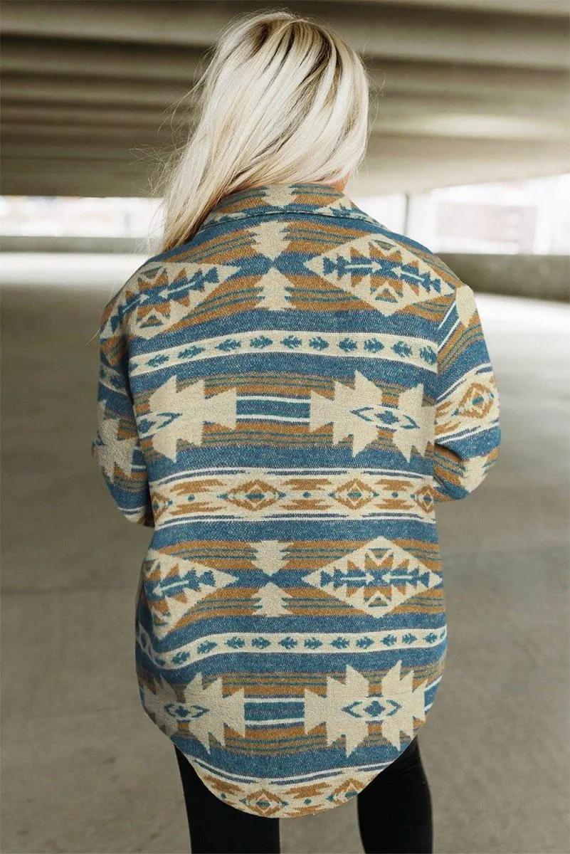 Multicolor Western Aztec Shacket