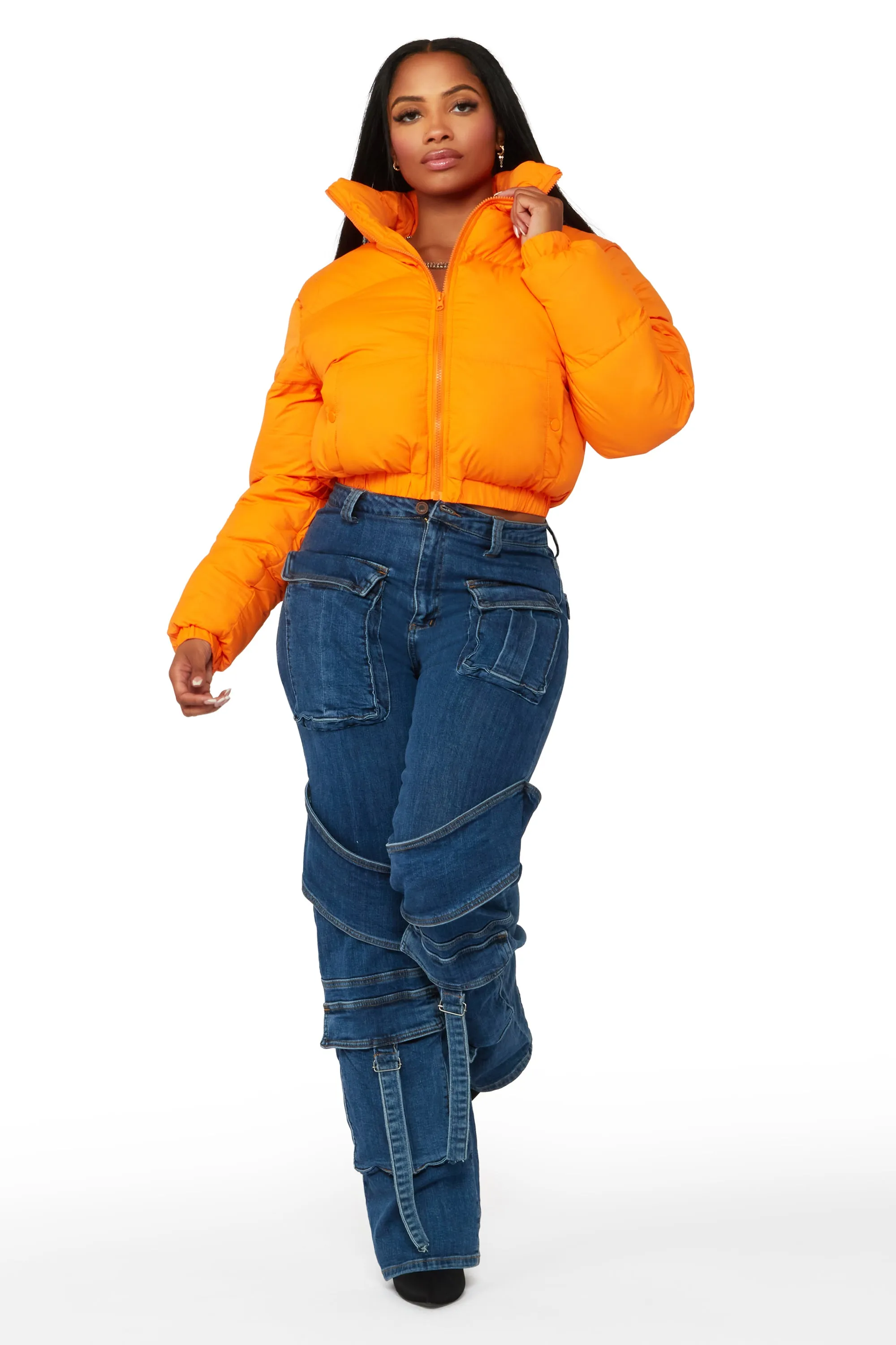 Nala Orange Puffer Jacket