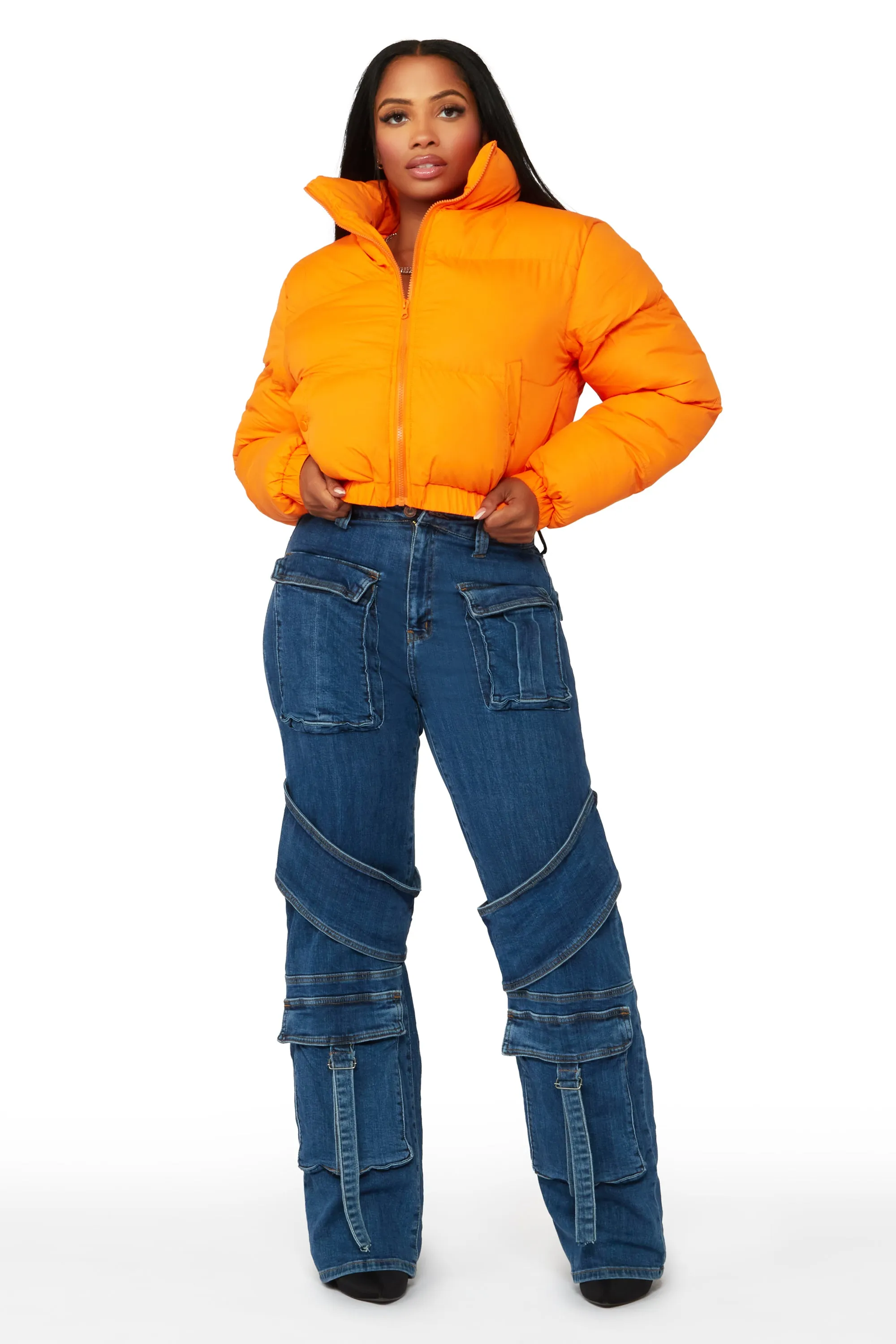 Nala Orange Puffer Jacket