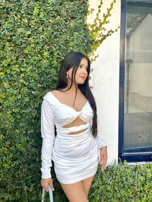 Noelle white criss cross dress