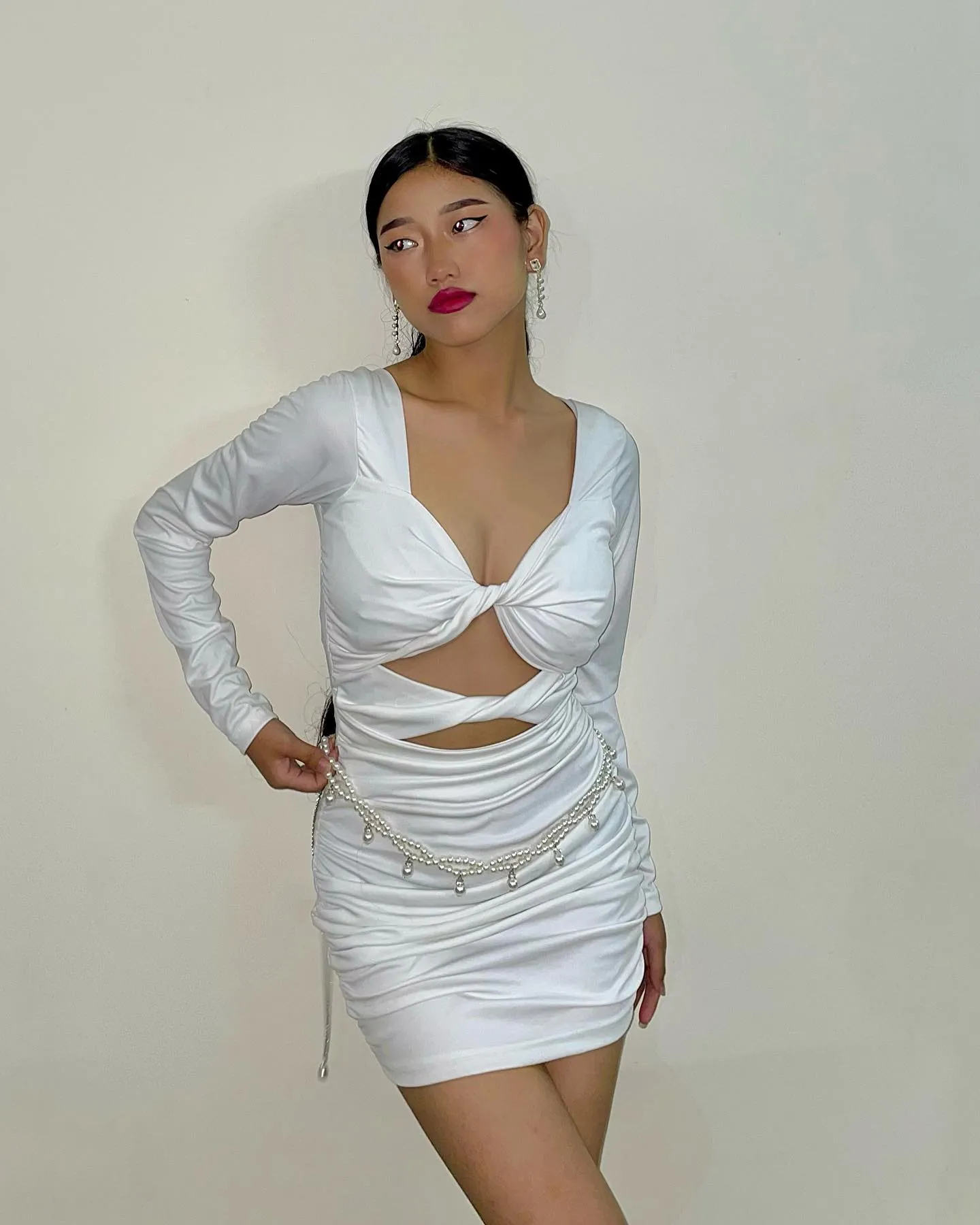 Noelle white criss cross dress