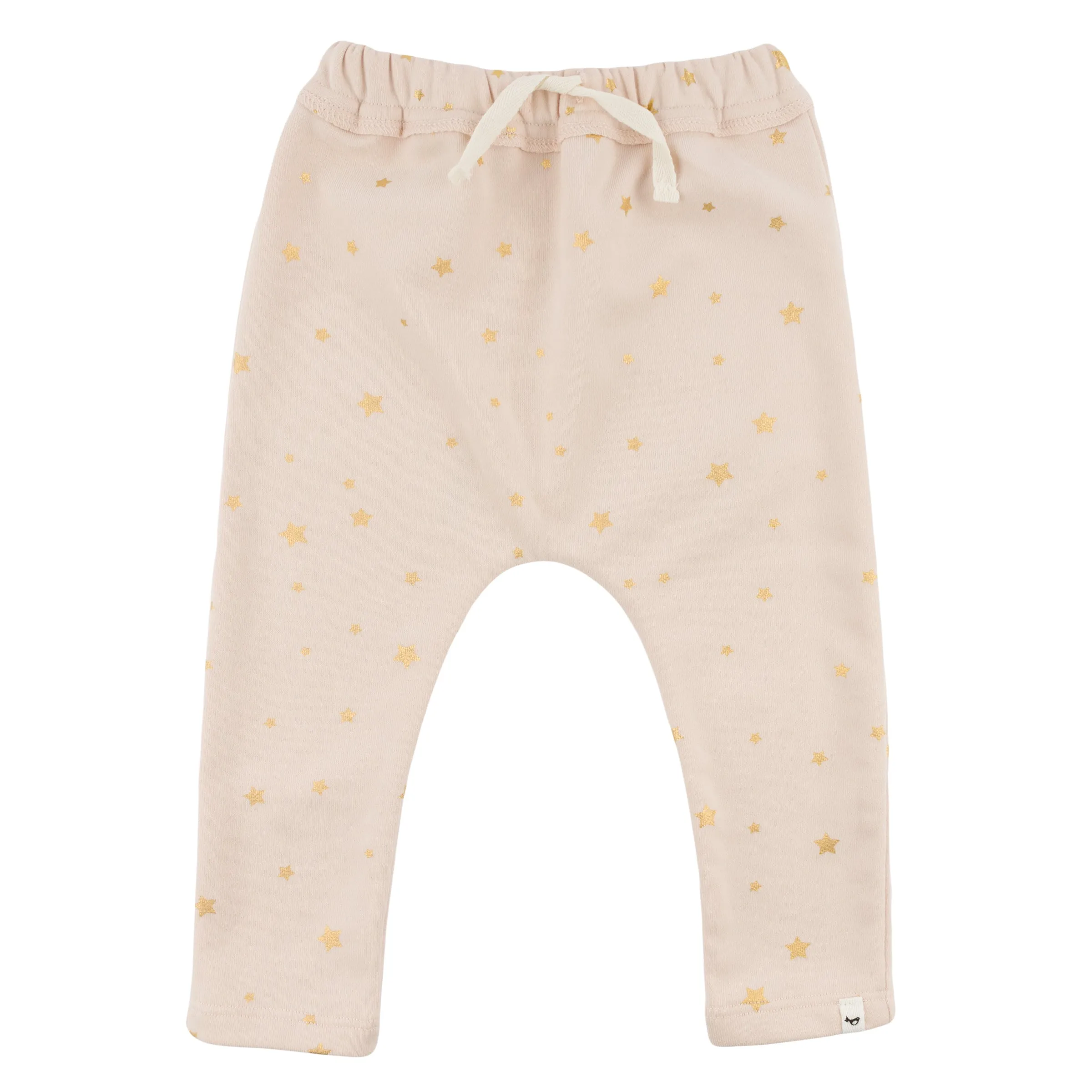 oh baby! Brooklyn Jogger Pants - Mini Gold Star Print - Pale Pink