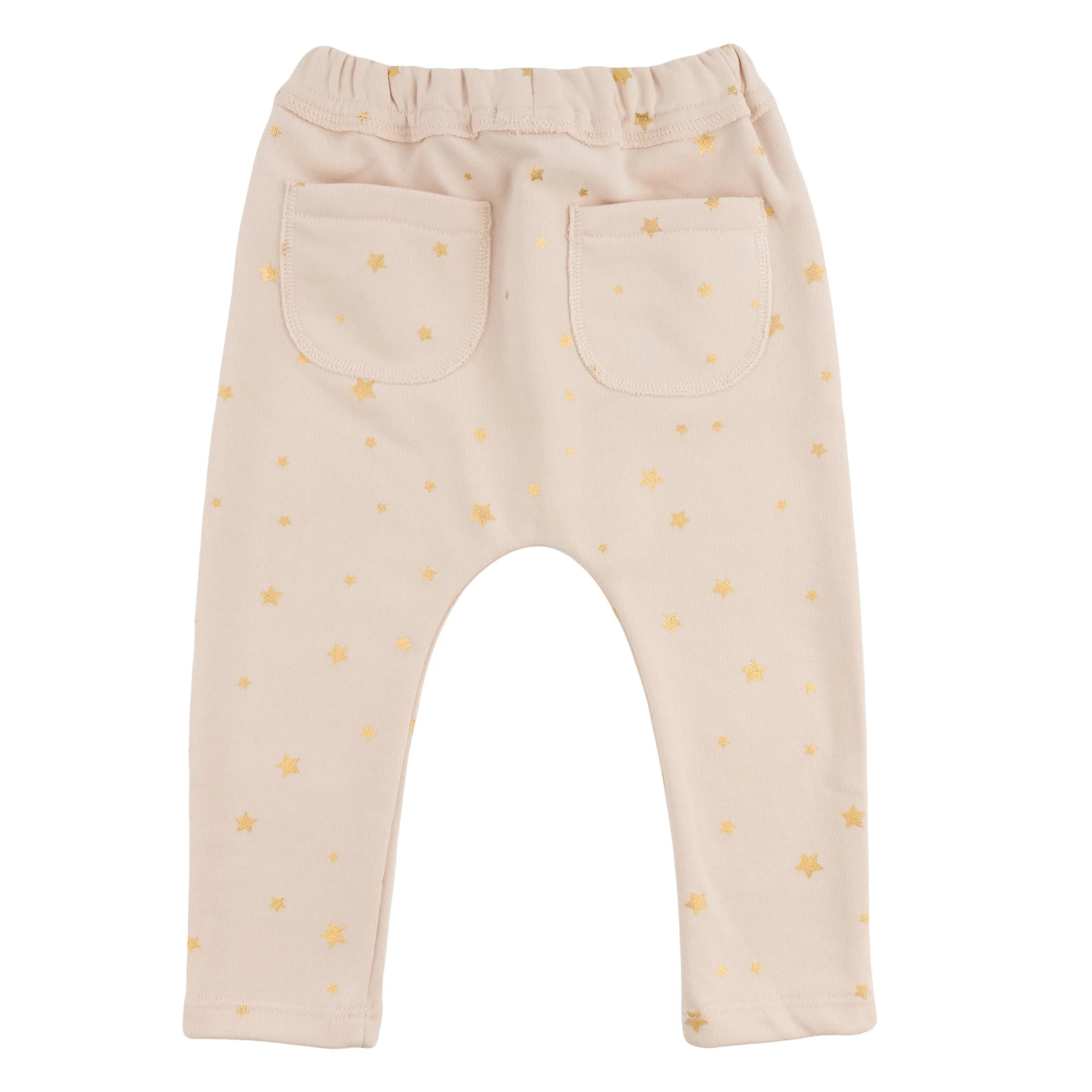 oh baby! Brooklyn Jogger Pants - Mini Gold Star Print - Pale Pink