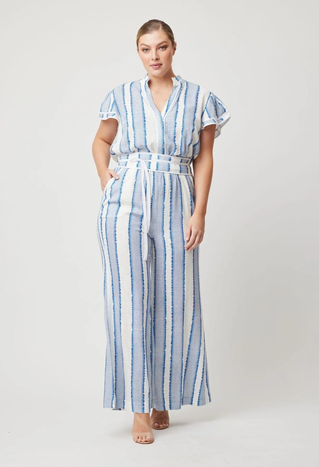 OnceWas Positano Viscose Linen Jumpsuit