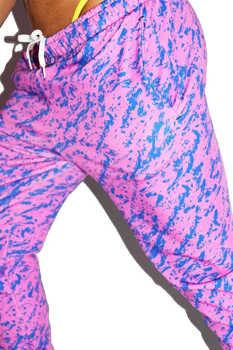 Paint Splash All Over Sweatpants- Purple