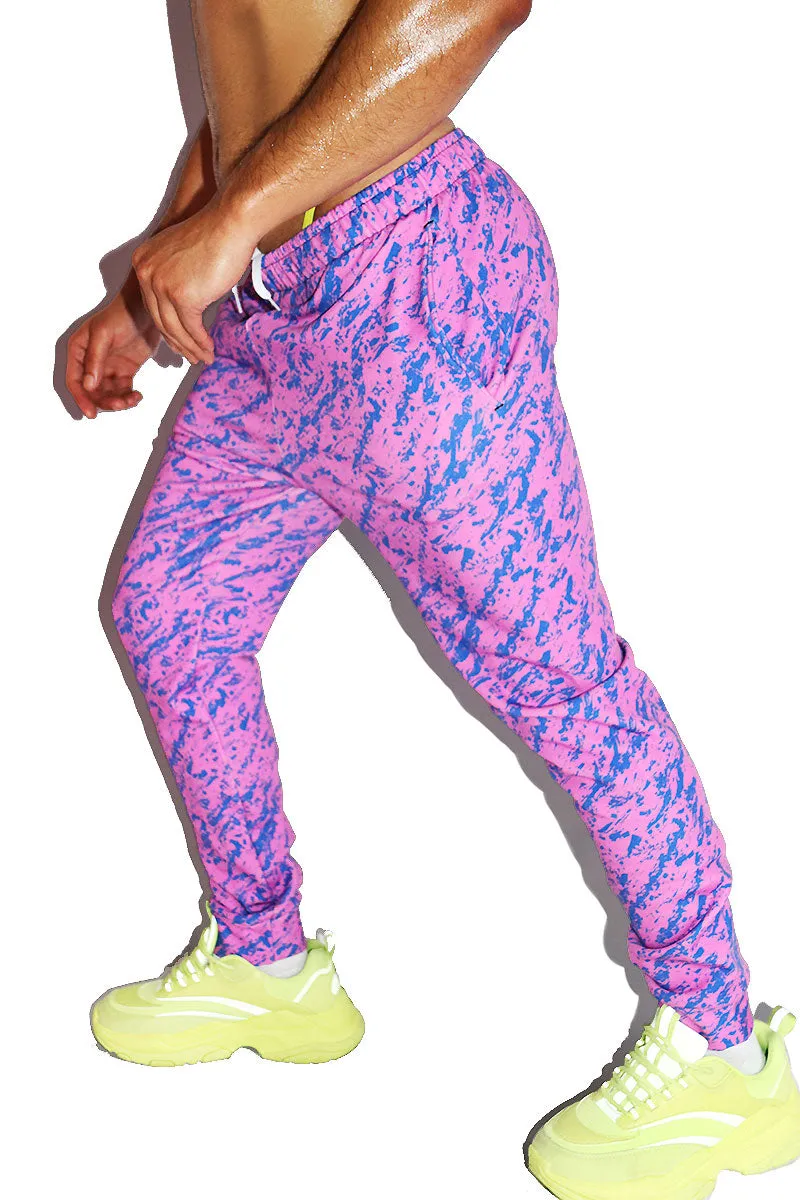 Paint Splash All Over Sweatpants- Purple