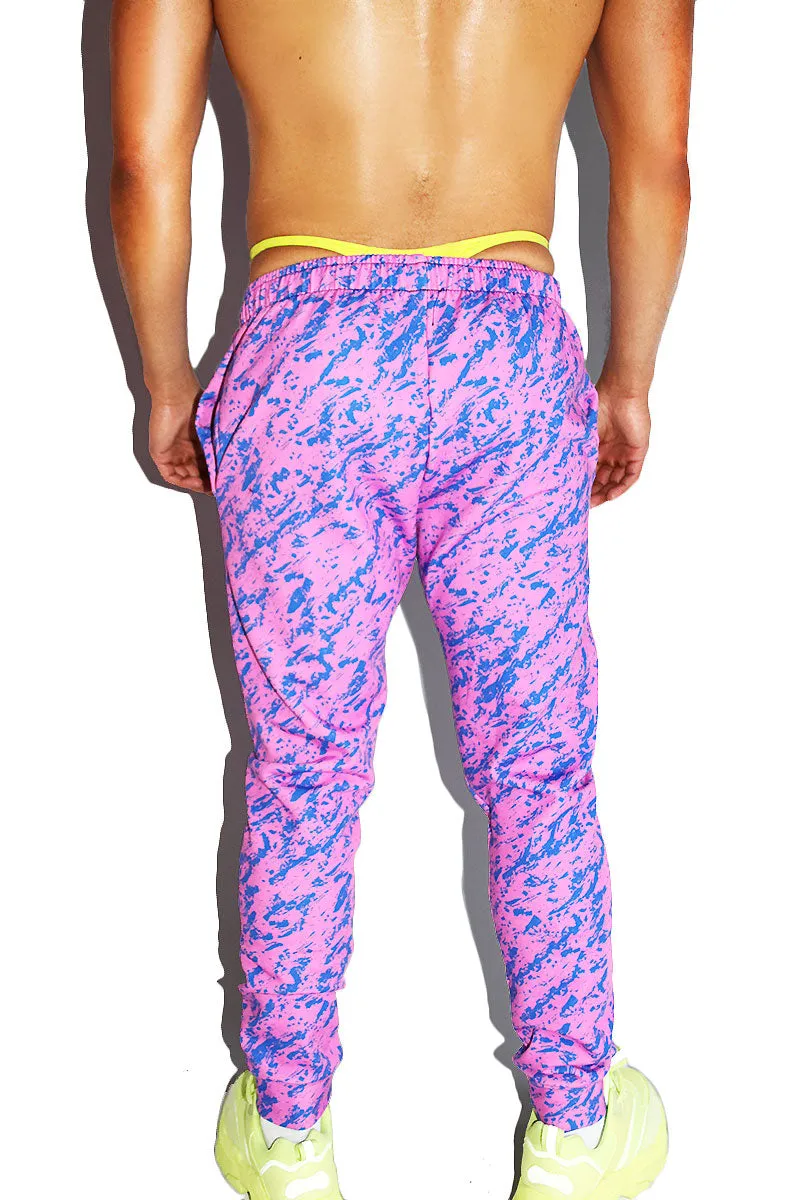 Paint Splash All Over Sweatpants- Purple