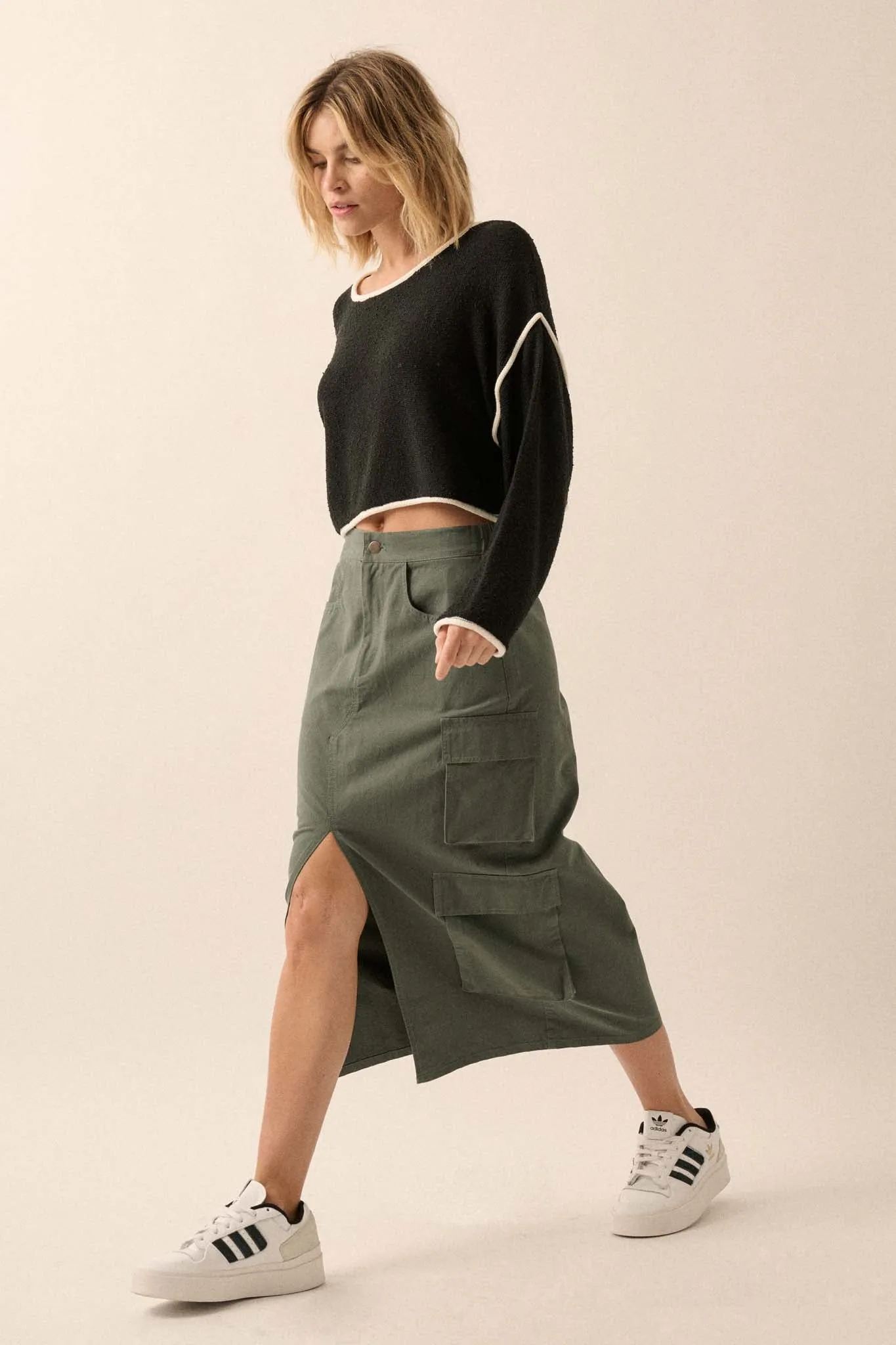 Practically Perfect Cargo Midi Pencil Skirt