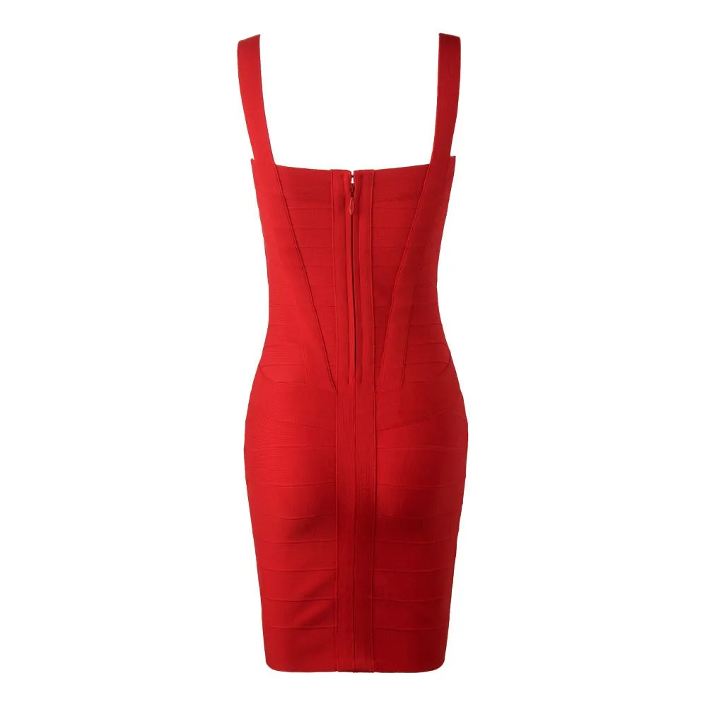 Red Bodycon Dress Midi Length