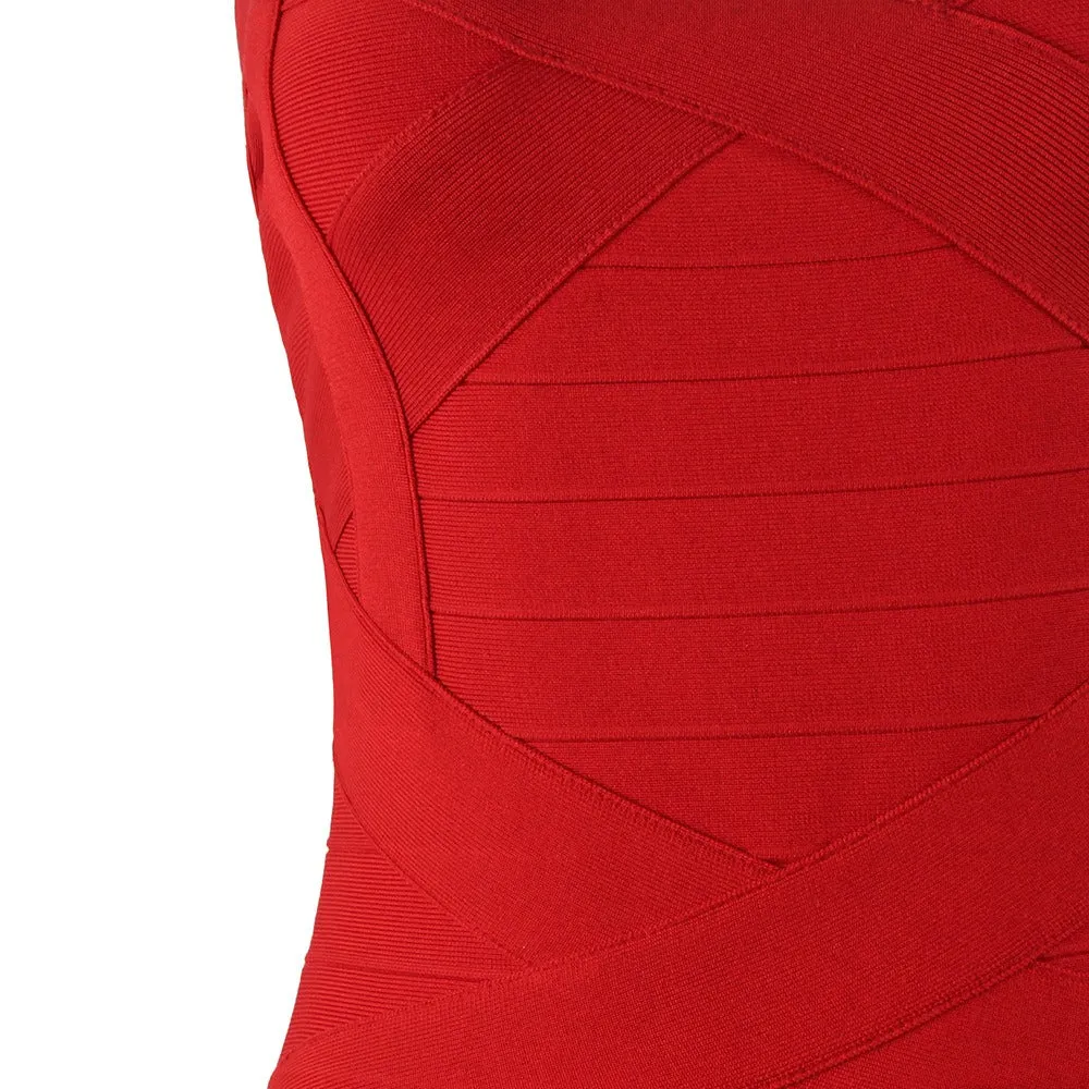 Red Bodycon Dress Midi Length