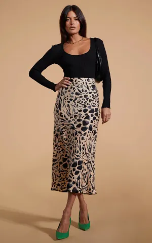 RENZO SKIRT (BUFF LEOPARD)