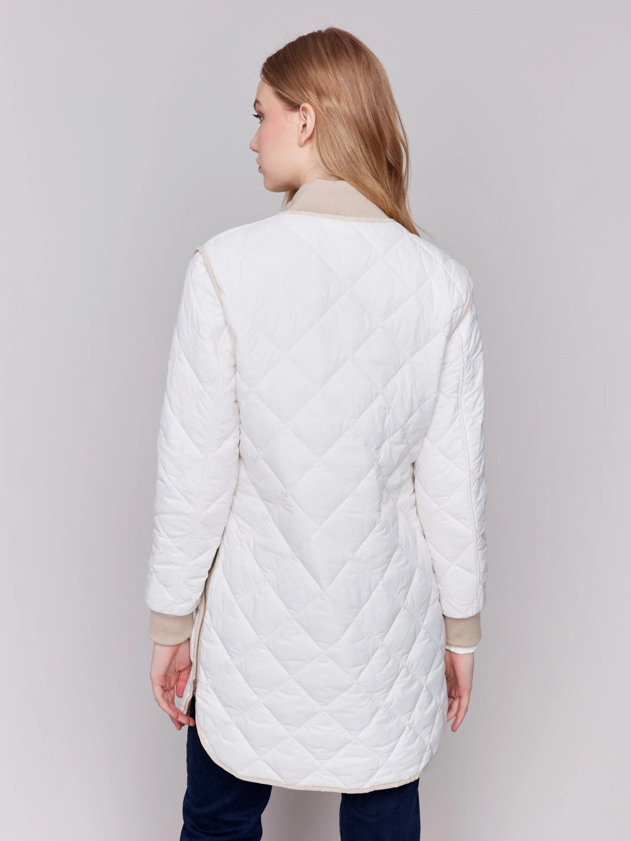 Reversible Quilted Puffer Jacket - Champagne