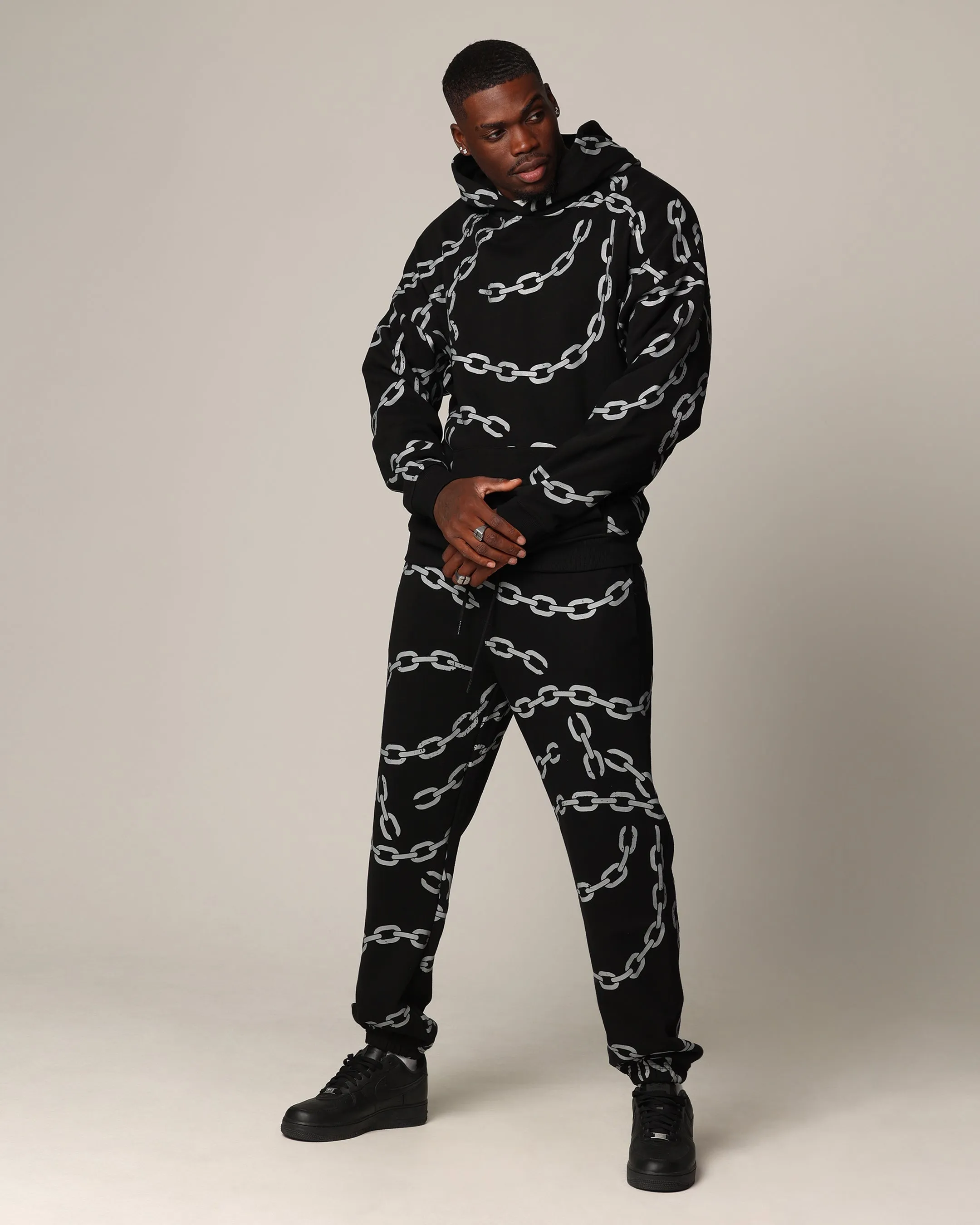 Saint Morta Chain Sweatpants Black/Black