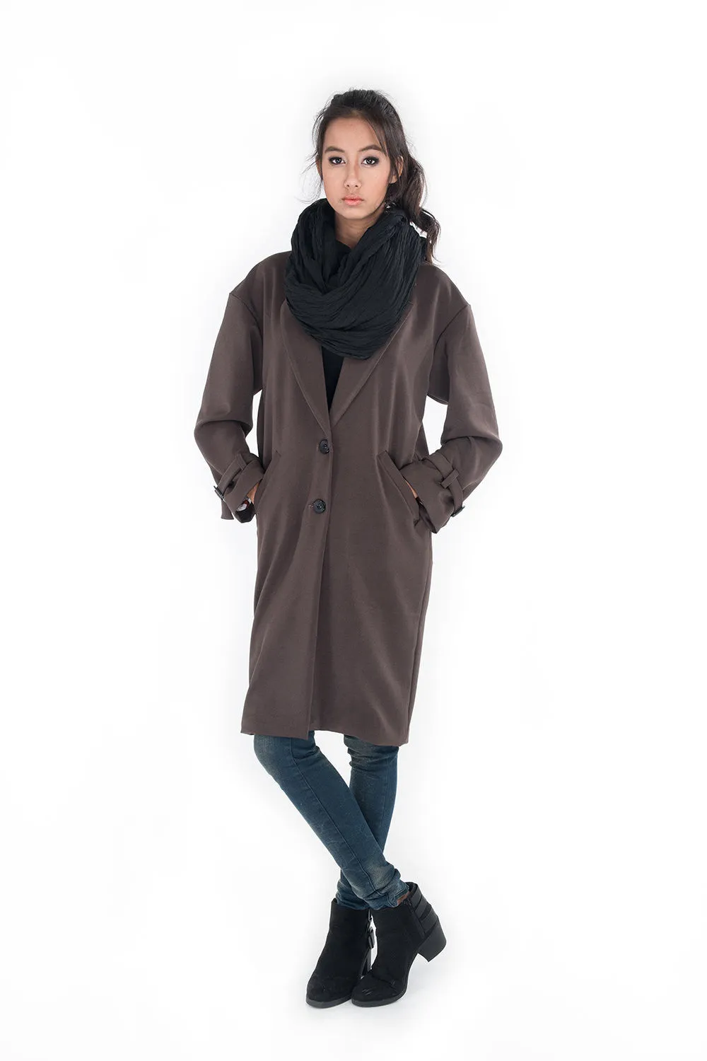 SALE 50 % !! Was 150 now 75 > Trench coat  / Womens trench coat / Long coat /Autumn Fall Winter Coat : Nature Touch Collection