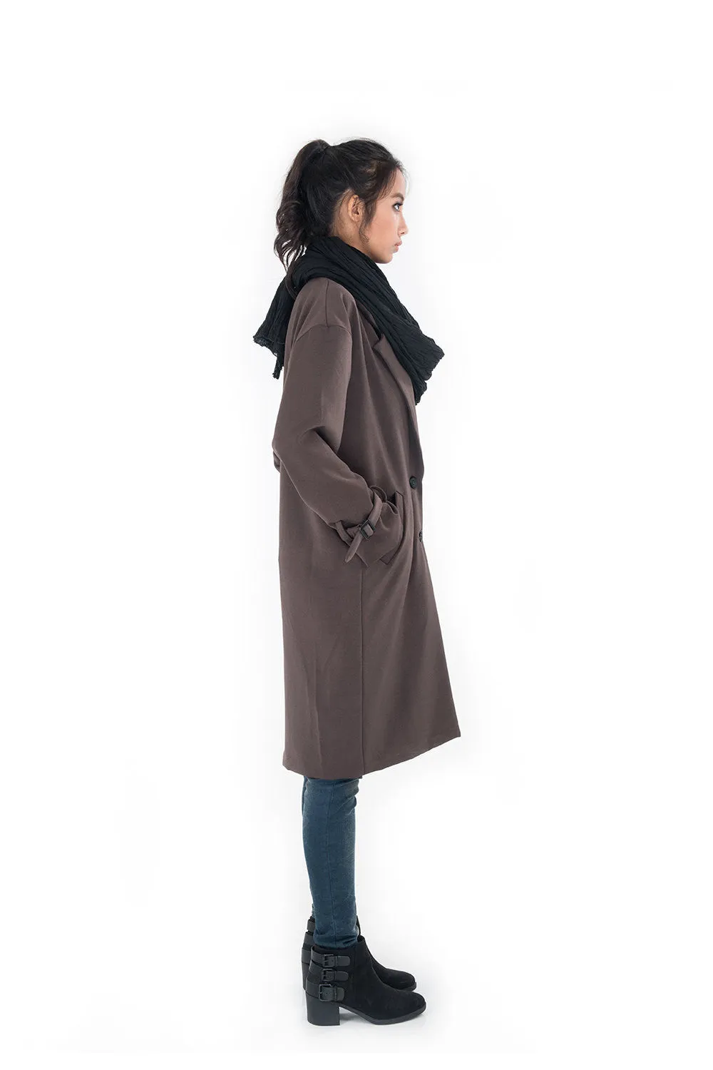 SALE 50 % !! Was 150 now 75 > Trench coat  / Womens trench coat / Long coat /Autumn Fall Winter Coat : Nature Touch Collection