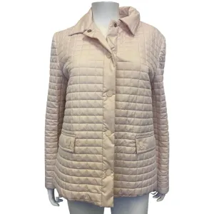 SALVATORE FERRAGAMO Pastel Pink Quilted Jacket (43 - UK 10-12)