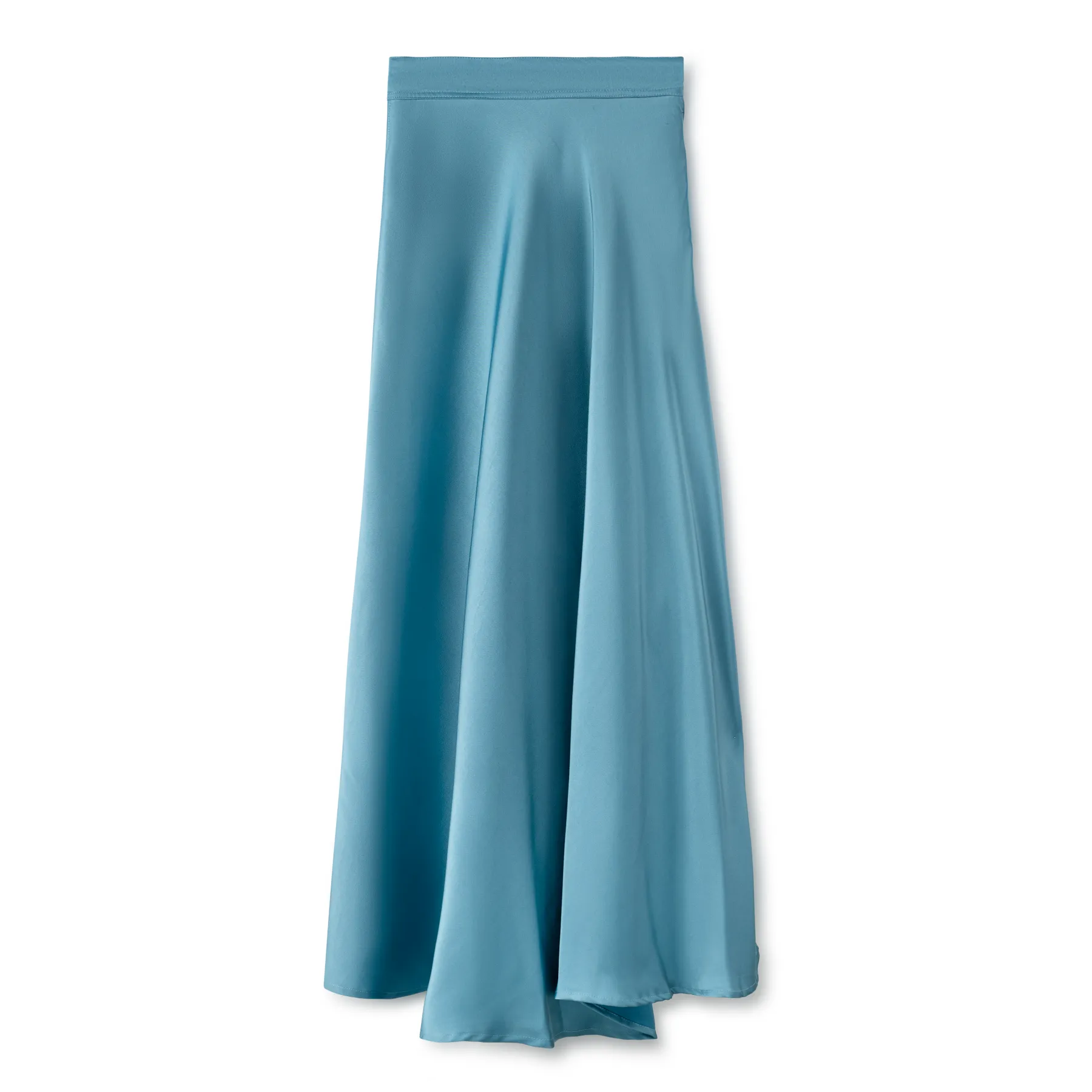 Signature Summer Silk Circle Midi Skirt IN: Blue