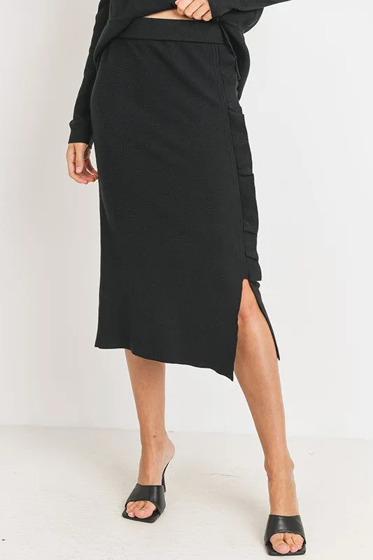 Soft Pencil Skirt in Black