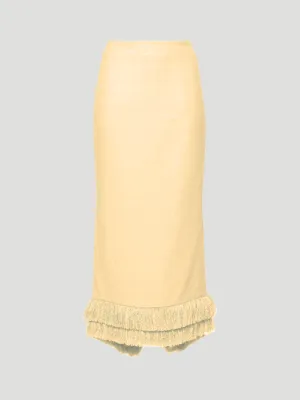 Sonia Tweed Pencil Skirt in Yellow