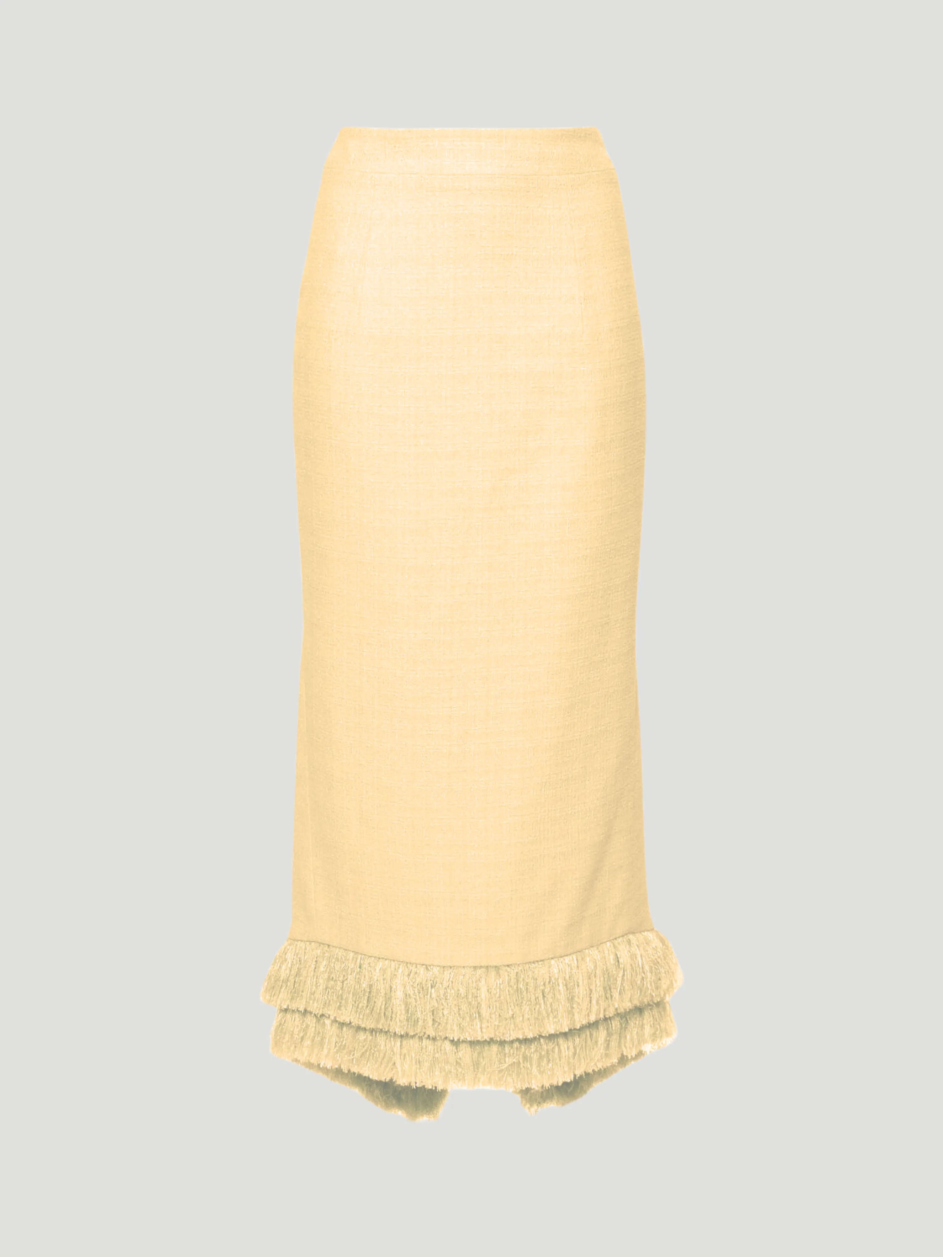 Sonia Tweed Pencil Skirt in Yellow