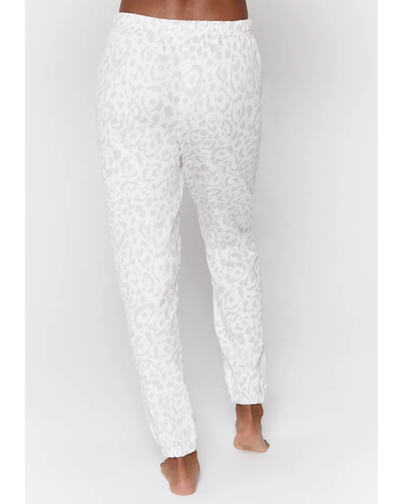 Spiritual Gangster Laguna Sweatpants - Womens - Snow Leopard Print