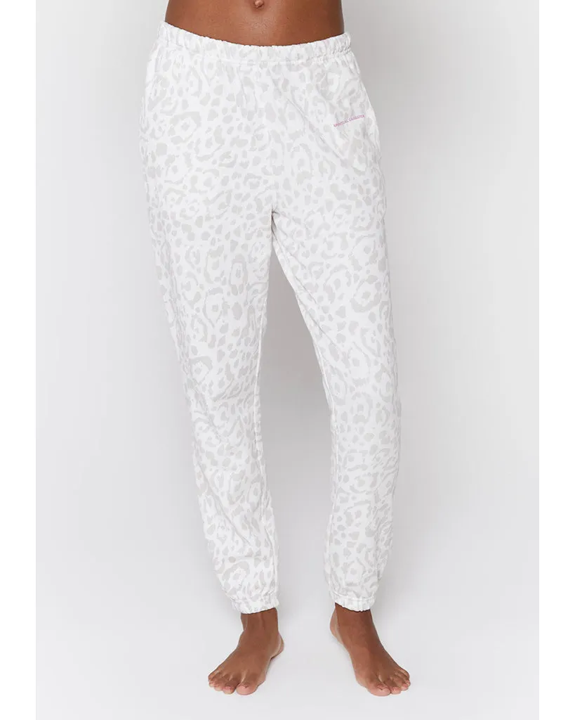 Spiritual Gangster Laguna Sweatpants - Womens - Snow Leopard Print