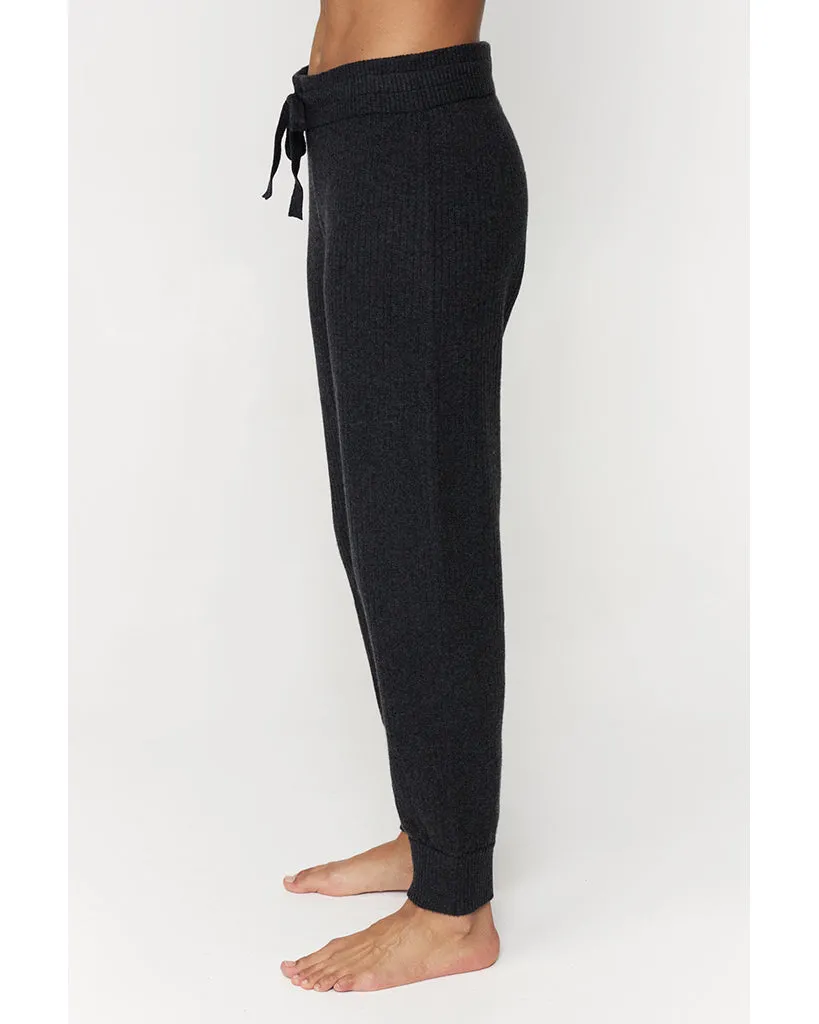 Spiritual Gangster Rib Knit Jogger Sweatpants - FA20409012 - Womens - Vintage Black